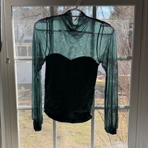 Free People Intimately Elegant Sheer Green Top